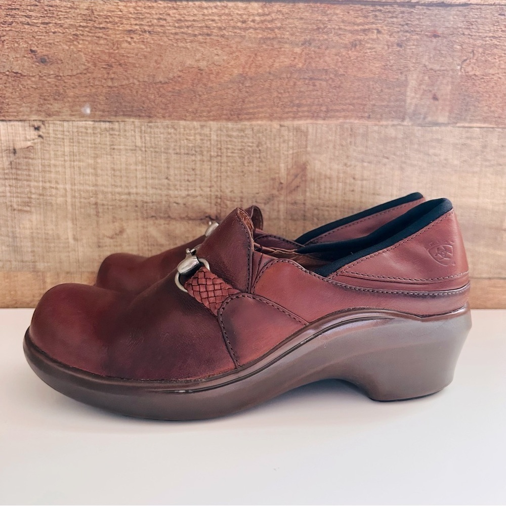 Ariat Brown Leather Horsebit Clog/Mule Shoes